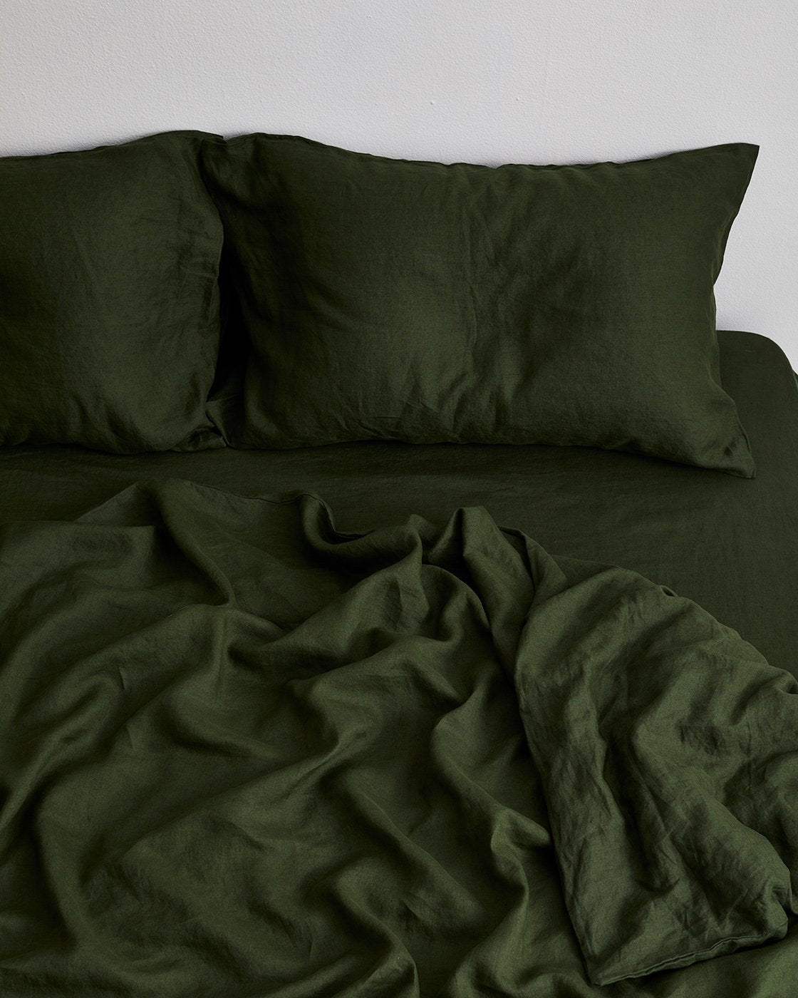 Olive 100% Flax Linen Pillowcases (Set of Two)